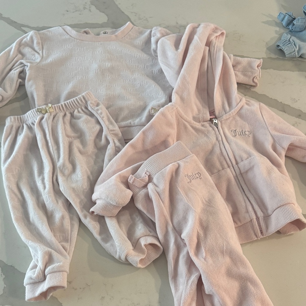 Juicy Couture Light Pink Velour Outfit Set